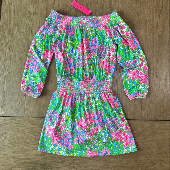 Lilly Pulitzer Dresses & Skirts - Lilly Pulitzer Cyla Off the Shoulder Romper Skort Dress Size Small NWT!
